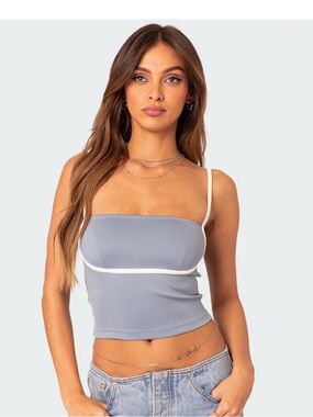 Yang Contrast Strap Tank Top